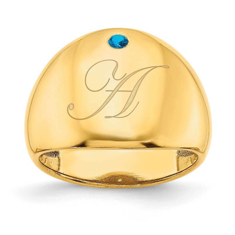 1 Birthstone Personalized Cigar Ring 14k Gold XNR109Y