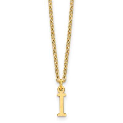 Gold-Plated Cutout Letter I Initial Necklace Sterling Silver XNA727GP/I, MPN: XNA727GP/I,