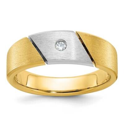 Ibgoodman Men&#39;s Polished Satin 1/20 Carat Diamond Complete Ring 14k Two-Tone Gold B63360-4YWAA by I…