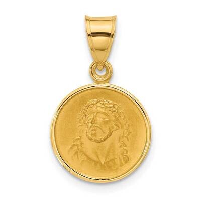 Satin Solid Face Of Jesus Medal 14k Polished Gold XR2098 by Men&#39;s Jewelry and Accessories, MPN: XR2…