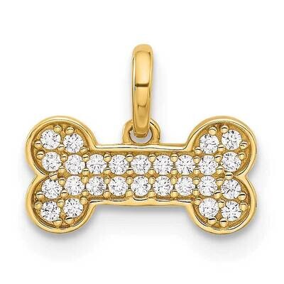 CZ Dog Bone Pendant 14k Polished Gold YC1586 by Men&#39;s Jewelry and Accessories, MPN: YC1586,