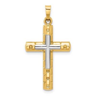 Textured Polished Hollow Latin Cross Pendant 14k Two-Tone Gold XR2080 by Men&#39;s Jewelry and Accessor…