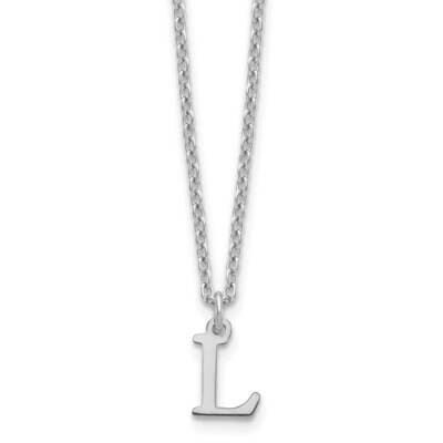 Cutout Letter L Initial Necklace Sterling Silver Rhodium-Plated XNA727SS/L, MPN: XNA727SS/L,
