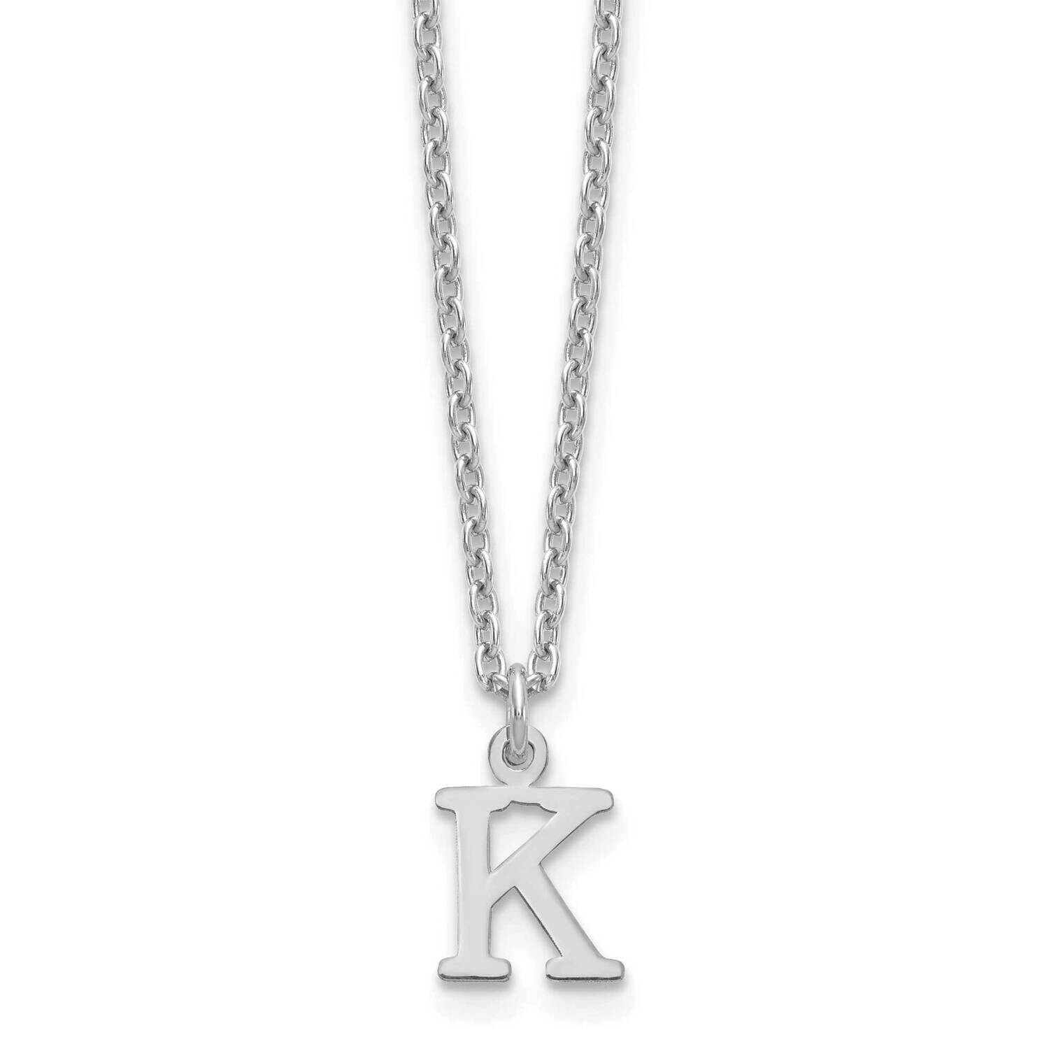 Cutout Letter K Initial Necklace Sterling Silver Rhodium-Plated XNA727SS/K