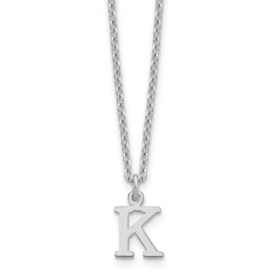 Cutout Letter K Initial Necklace Sterling Silver Rhodium-Plated XNA727SS/K, MPN: XNA727SS/K,