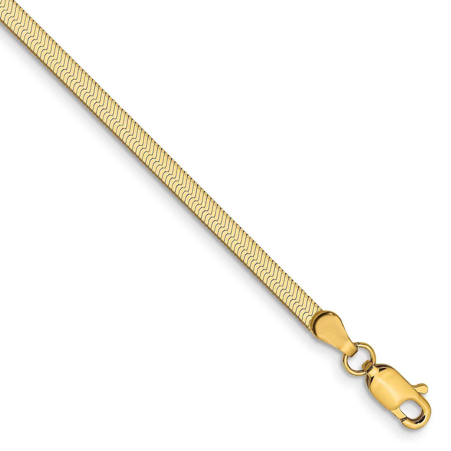 2.5mm Silky Herringbone Chain 7 Inch 14k Gold SLK020-7, MPN: SLK020-7,