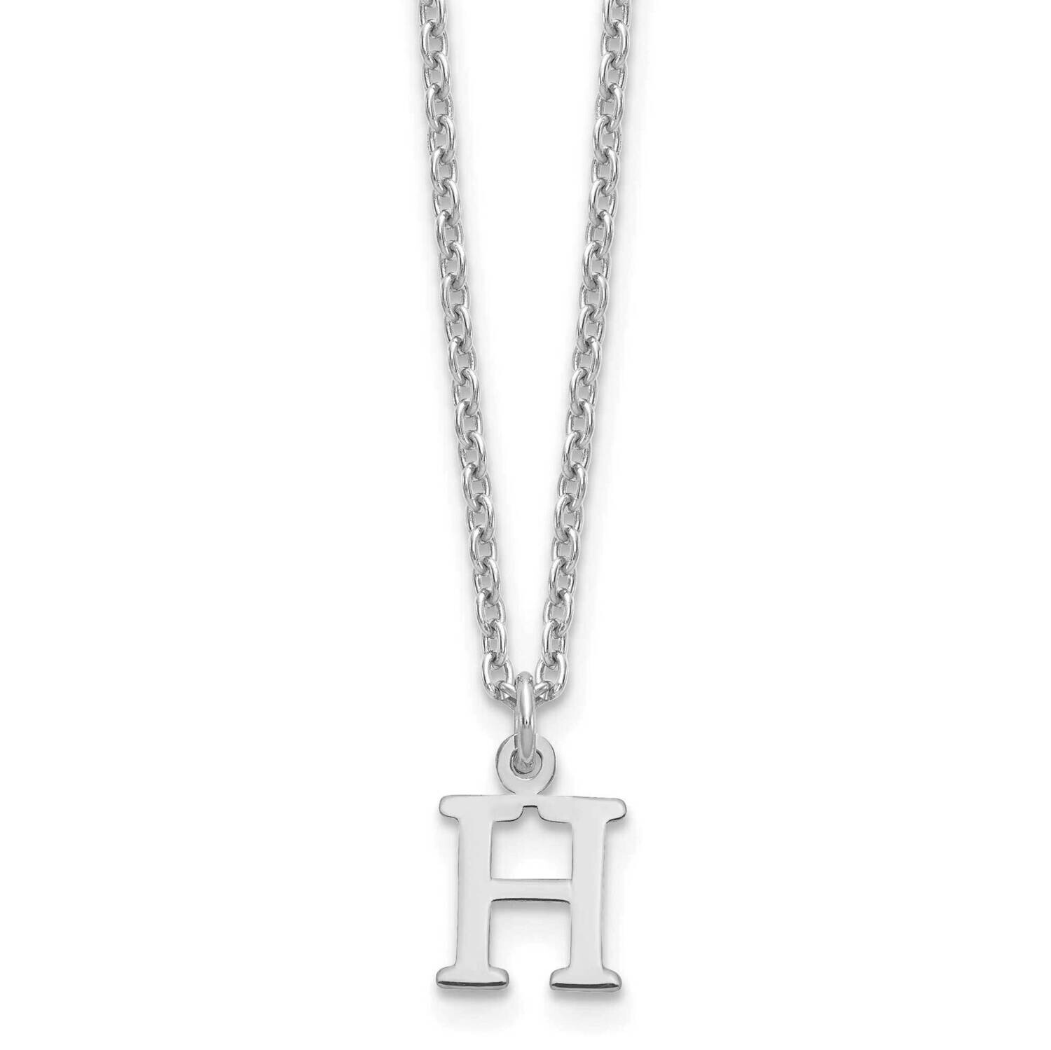 Cutout Letter H Initial Necklace Sterling Silver Rhodium-Plated XNA727SS/H