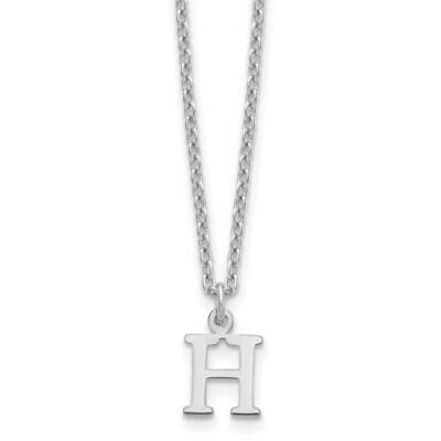Cutout Letter H Initial Necklace Sterling Silver Rhodium-Plated XNA727SS/H, MPN: XNA727SS/H,