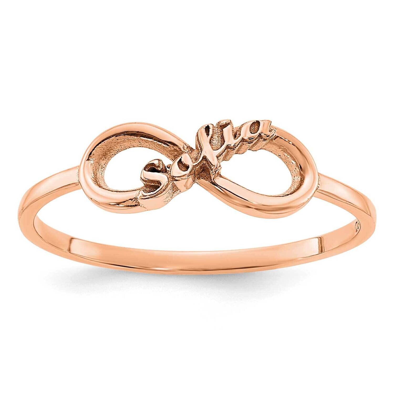 Rose-Plated Infinity Name Ring Sterling Silver XNR90RP, MPN: XNR90RP,