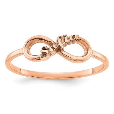 Rose-Plated Infinity Name Ring Sterling Silver XNR90RP, MPN: XNR90RP,