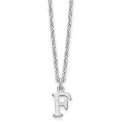 Cutout Letter F Initial Necklace Sterling Silver Rhodium-Plated XNA727SS/F, MPN: XNA727SS/F,