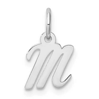 Small Script Letter M Initial Charm 14k White Gold YC1527M, MPN: YC1527M,