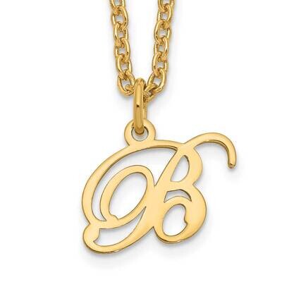 Gold-Plated Letter B Initial Necklace Sterling Silver XNA756GP/B, MPN: XNA756GP/B,
