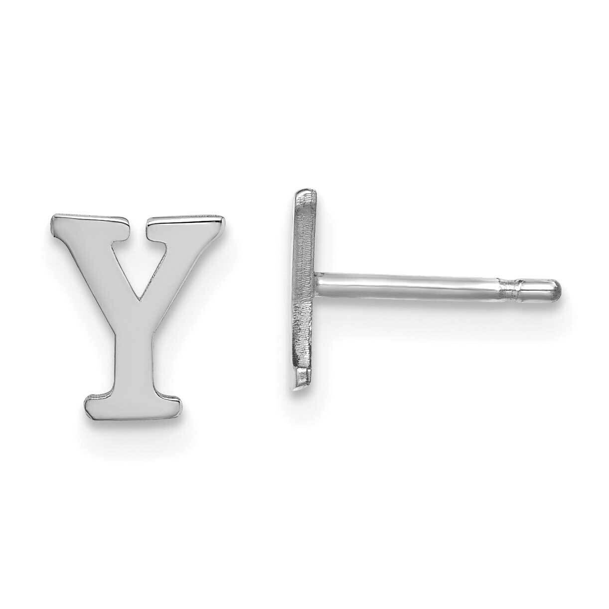Letter Y Initial Post Earrings Sterling Silver Rhodium-Plated XNE46SS/Y, MPN: XNE46SS/Y,