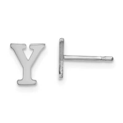 Letter Y Initial Post Earrings Sterling Silver Rhodium-Plated XNE46SS/Y, MPN: XNE46SS/Y,