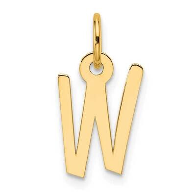 Slanted Block Letter W Initial Charm 14k Gold YC1552W, MPN: YC1552W,