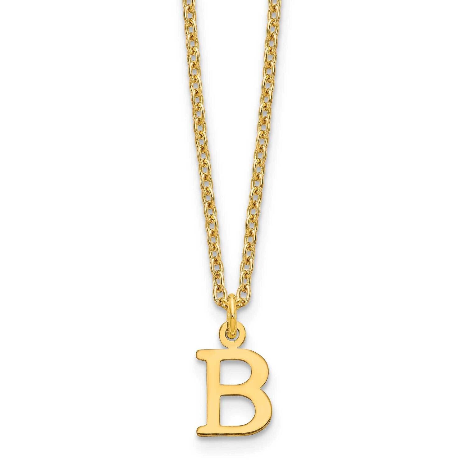 Gold-Plated Cutout Letter B Initial Necklace Sterling Silver XNA727GP/B