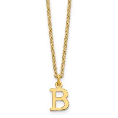 Gold-Plated Cutout Letter B Initial Necklace Sterling Silver XNA727GP/B, MPN: XNA727GP/B,