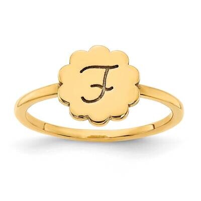 Initial Flower Signet Ring 14k Gold XNR118Y, MPN: XNR118Y, 196904020753