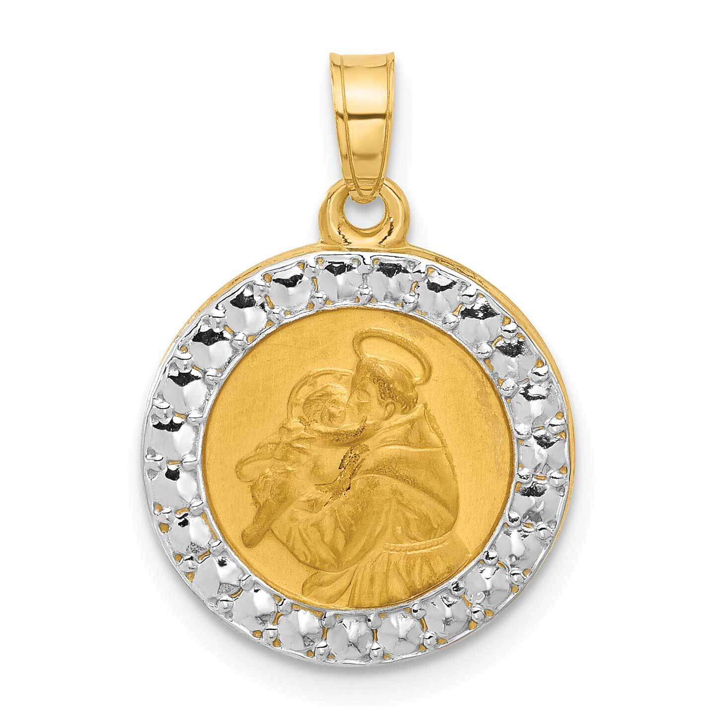 Hollow St. Anthony Medal 14k Gold White Rhodium XR2134 by Men&#39;s Jewelry and Accessories, MPN: XR213…