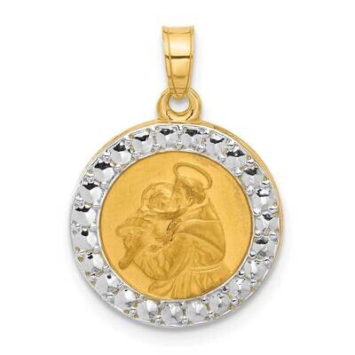 Hollow St. Anthony Medal 14k Gold White Rhodium XR2134 by Men&#39;s Jewelry and Accessories, MPN: XR213…