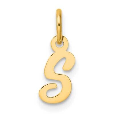 Small Script Letter S Initial Charm 14k Gold YC1553S, MPN: YC1553S,