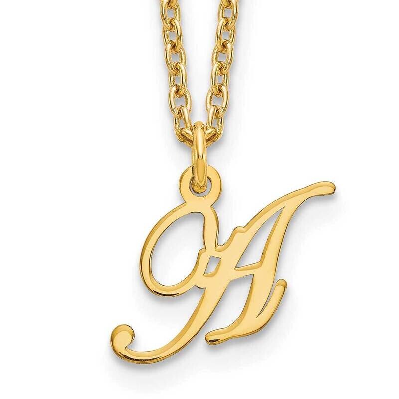 Gold-Plated Letter A Initial Necklace Sterling Silver XNA756GP/A