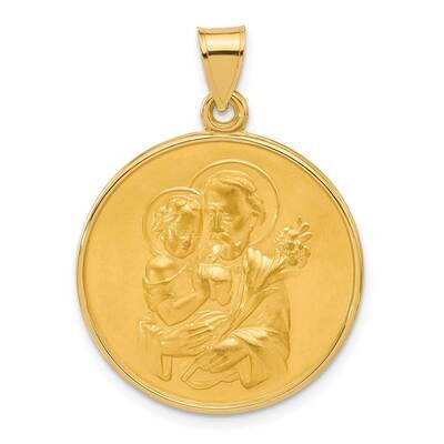 Satin Solid St Joseph Medal 14k Polished Gold XR2144 by Men&#39;s Jewelry and Accessories, MPN: XR2144,