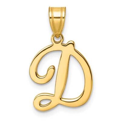 Script Letter D Initial Pendant 14k Gold YC1540D, MPN: YC1540D,