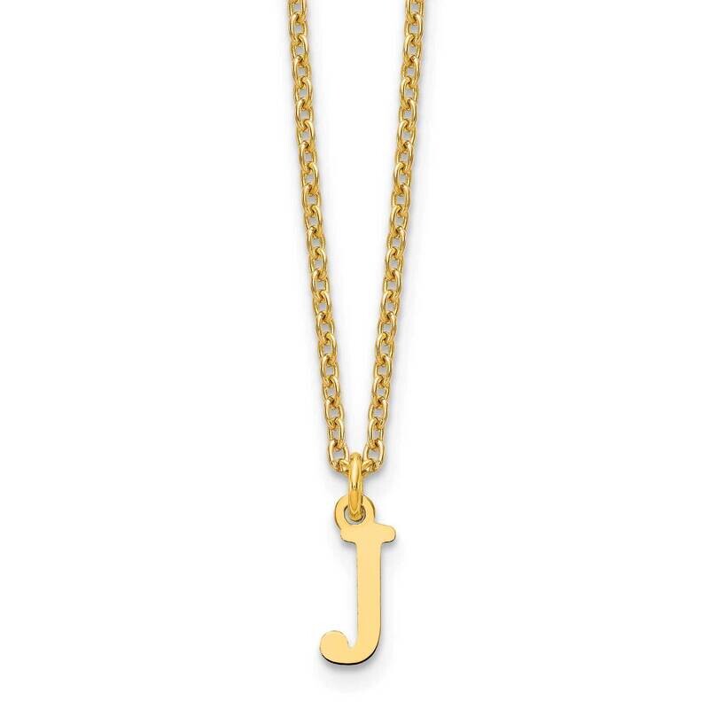 Gold-Plated Cutout Letter J Initial Necklace Sterling Silver XNA727GP/J