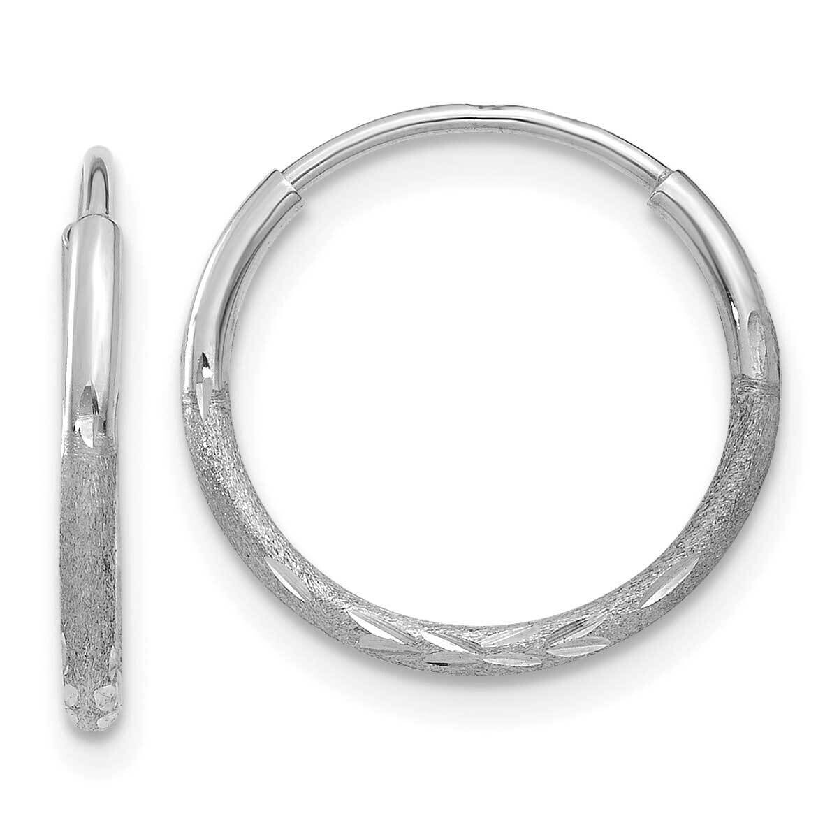 1.25mm Diamond-Cut Endless Hoop Earring 14k White Gold XY1220W, MPN: XY1220W,