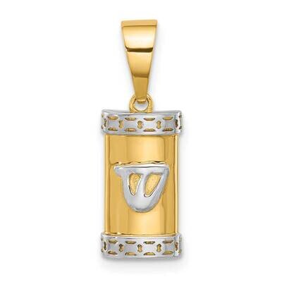 Polished Mezuzah Pendant 14k Gold White Rhodium XR2154 by Men&#39;s Jewelry and Accessories, MPN: XR215…