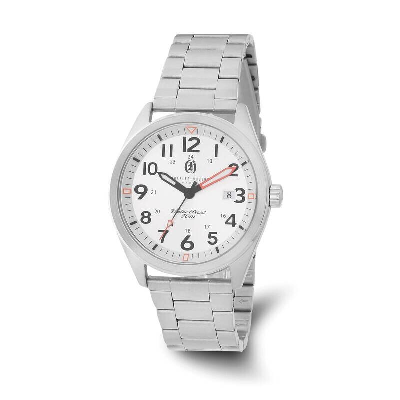Charles Hubert White Dial Watch Stainless Steel XWA6572