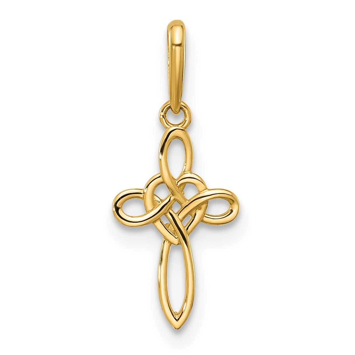 Heart Celtic Cross Pendant 14k Polished Gold YC1598, MPN: YC1598,
