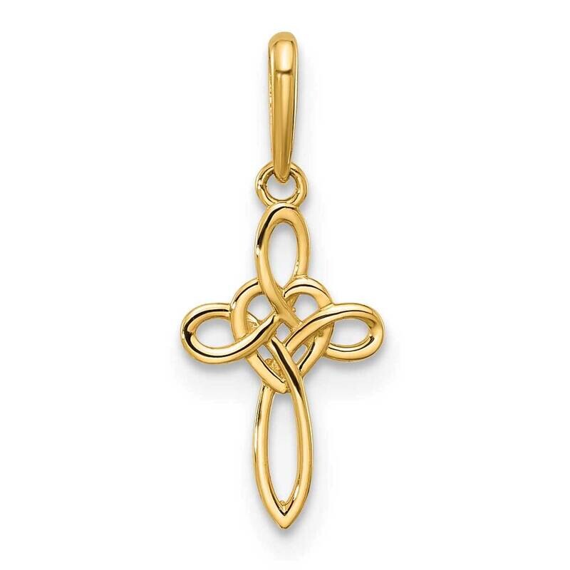 Heart Celtic Cross Pendant 14k Polished Gold YC1598