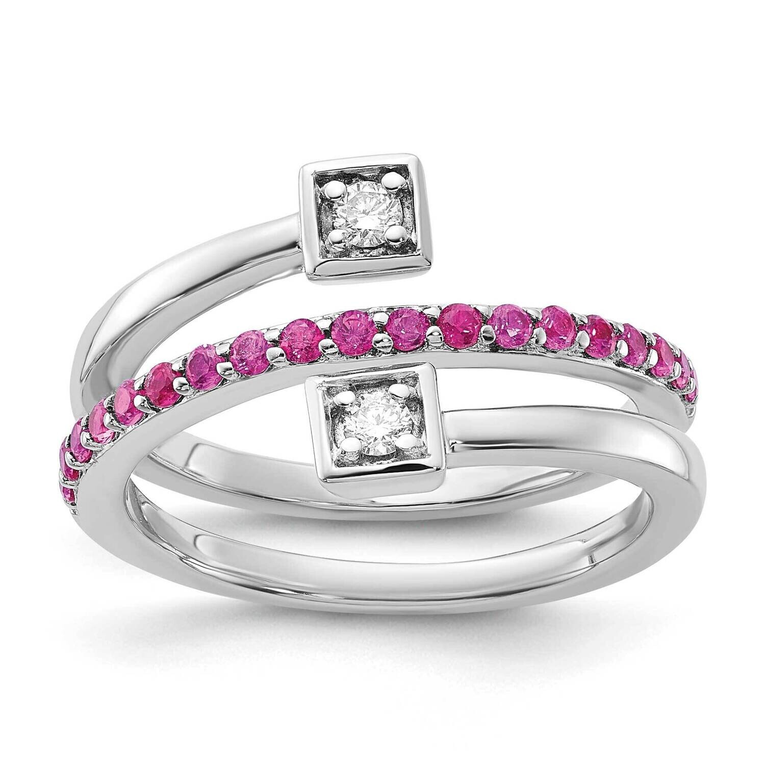 Diamond Created Ruby Wrap Ring Sterling Silver RLS6759/CRRU-SSAAB-5, MPN: RLS6759/CRRU-SSAAB-5, 191…
