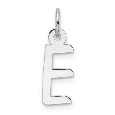 Slanted Block Letter E Initial Charm 14k White Gold YC1526E, MPN: YC1526E,