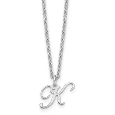 Letter K Initial Necklace Sterling Silver Rhodium-Plated XNA756SS/K, MPN: XNA756SS/K,