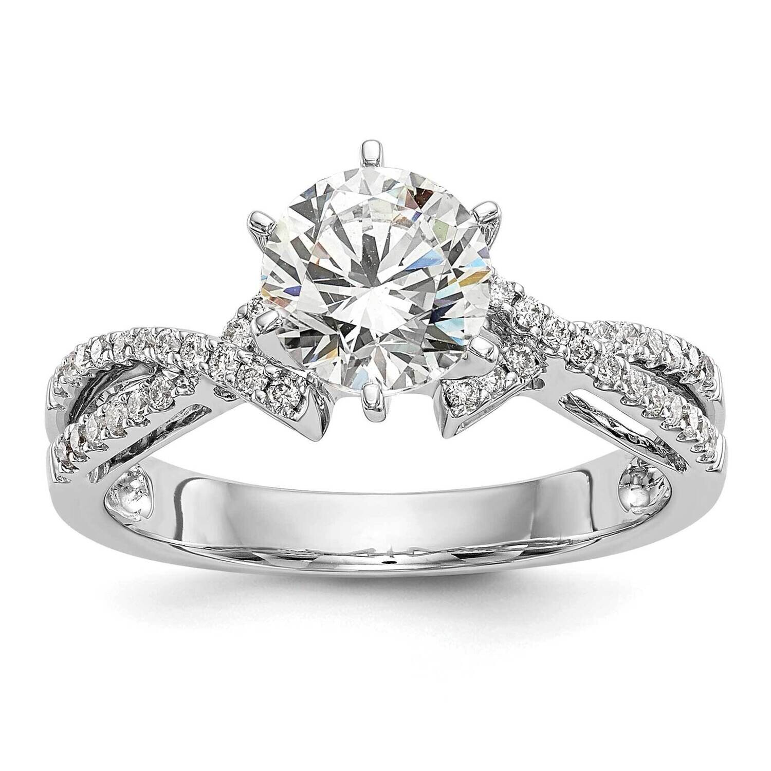 Criss-Cross Peg Set 1/5 Carat Diamond Semi-Mount Engagement Ring 14k White Gold RM2575E-020-WAA, MP…