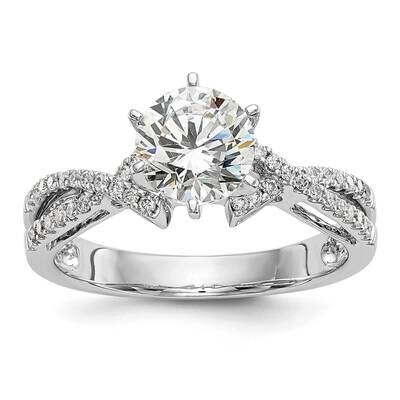 Criss-Cross Peg Set 1/5 Carat Diamond Semi-Mount Engagement Ring 14k White Gold RM2575E-020-WAA, MP…