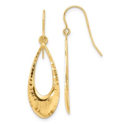 Diamond Cut Oval Dangle Earrings 14k Gold YE2181, MPN: YE2181, 716838383290