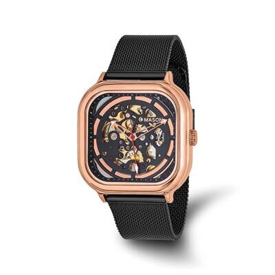 Mason Sales Rose Gp Skeleton Movement Black Plated Mesh Ba Stainless Steel XWA6500, MPN: XWA6500,