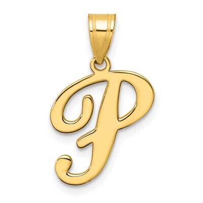 Script Letter P Initial Pendant 14k Gold YC1540P, MPN: YC1540P,