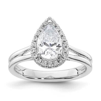 Halo Holds 1.25 Carat 9.1X6mm Pear Center 1/5 Carat Diamond Semi-Mount Split Shank Engagement Ring …