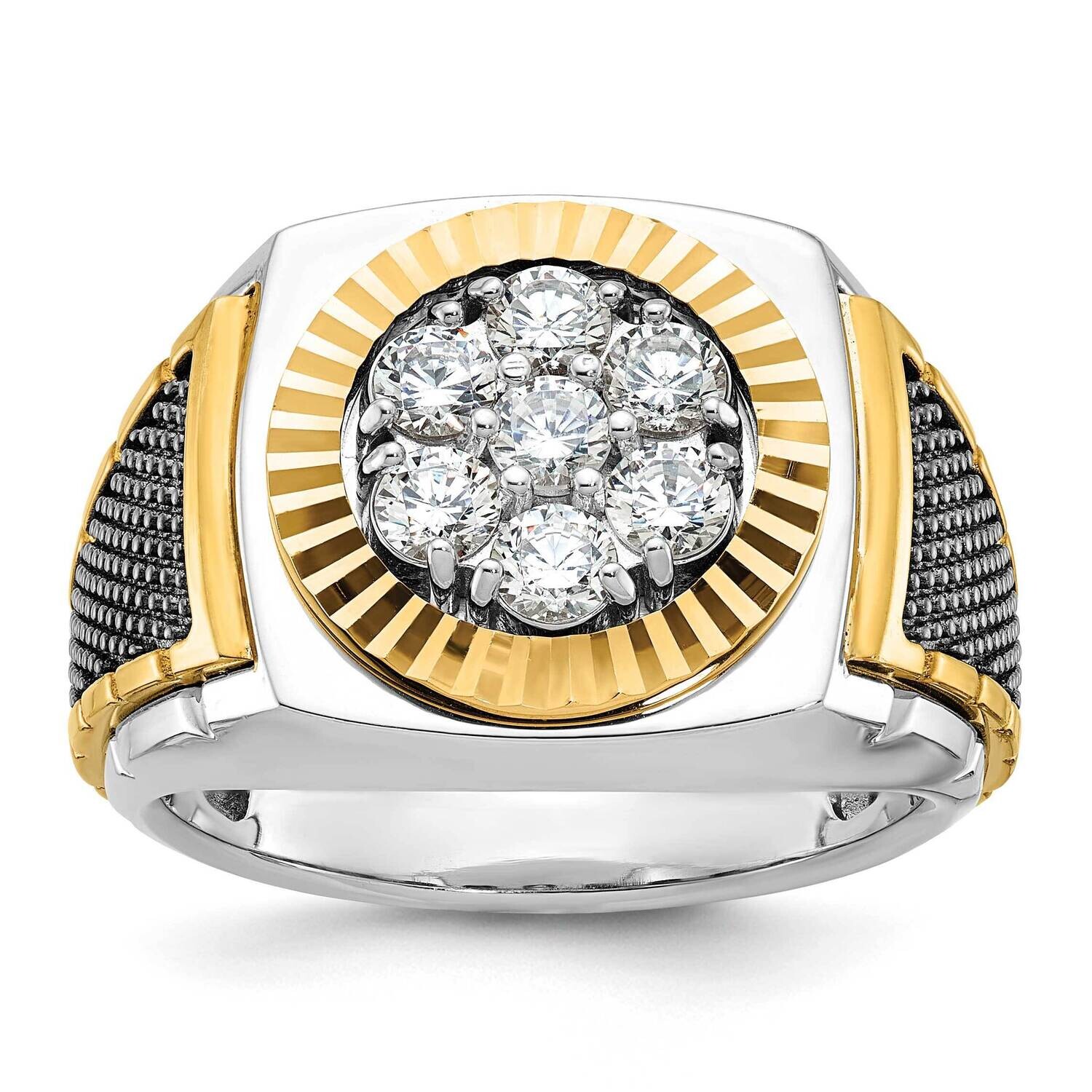 Black Rhodium Ibgoodman Men's 1 Carat Diamond Complete Ring 14k Two-Tone Gold B59188-4WYAA