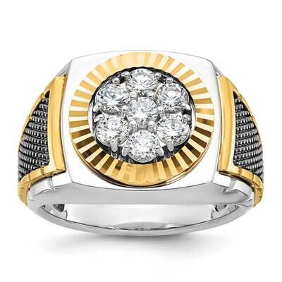 Black Rhodium Ibgoodman Men&#39;s 1 Carat Diamond Complete Ring 14k Two-Tone Gold B59188-4WYAA by IBGoo…