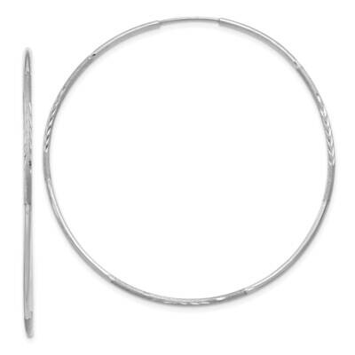 1.25mm Diamond-Cut Endless Hoop Earring 14k White Gold XY1223W, MPN: XY1223W,