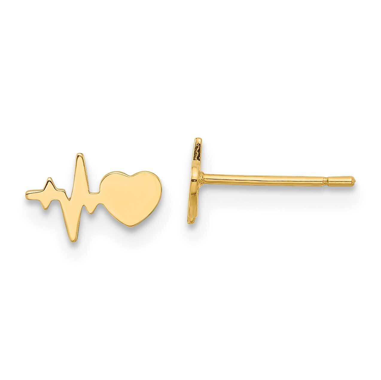 Heart Heartbeat Post Earrings 14k Polished Gold YE2195, MPN: YE2195, 716838370047