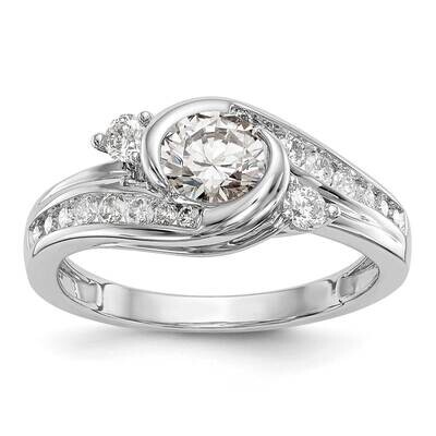 By-Pass Holds 3/4 Carat 5.8mm Round Center Half-Bezel 3/8 Carat Diamond Semi-Mount Engagement Ring …