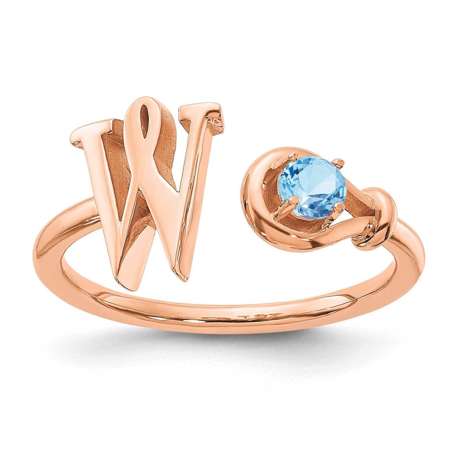 Letter W Birthstone Ring 14k Rose Gold XNR81WR, MPN: XNR81WR, 196904016008